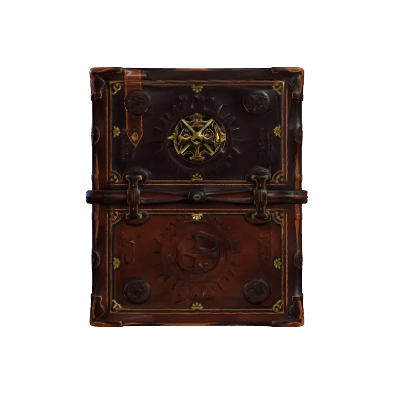 Leather-bound grimoire spellbook